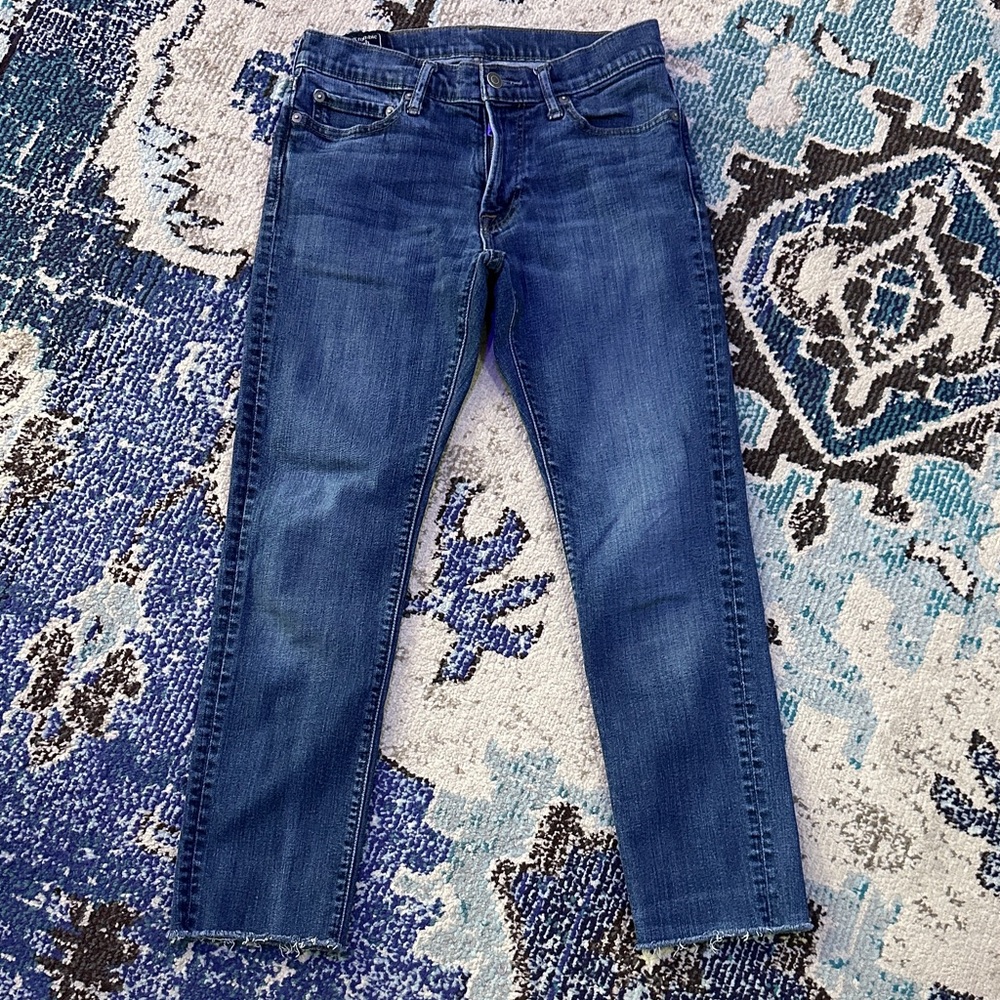 Abercrombie & Fitch Langdon Slim Straight Jeans in Dark Blue Sz 29